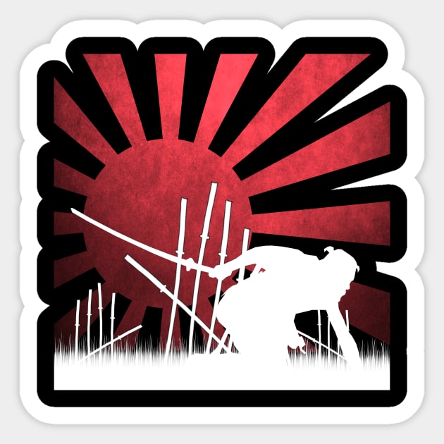 16 Swords-(Seven Samurai) Sticker by Ironmatter